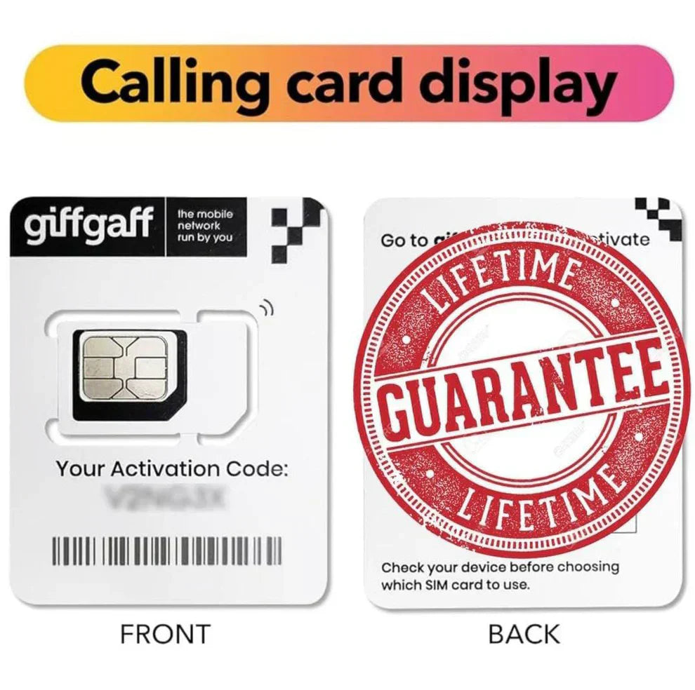 Lifetime GiffGaff UK Sim For OTP Codes