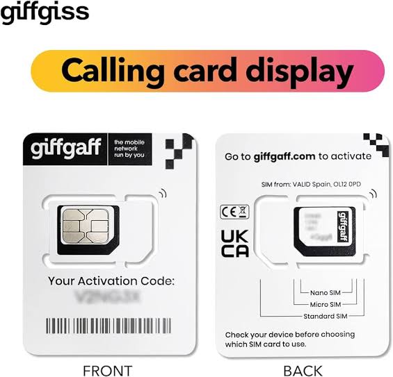 Lifetime GiffGaff UK Sim For OTP Codes